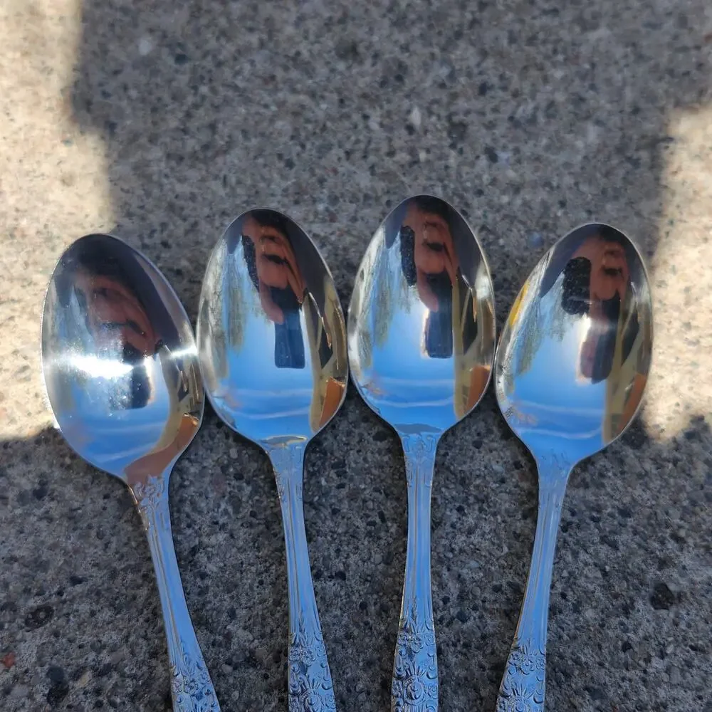 Oneida Northland Carolina Banbury Teaspoons Set 4 Korea Stainless Flatware Vtg